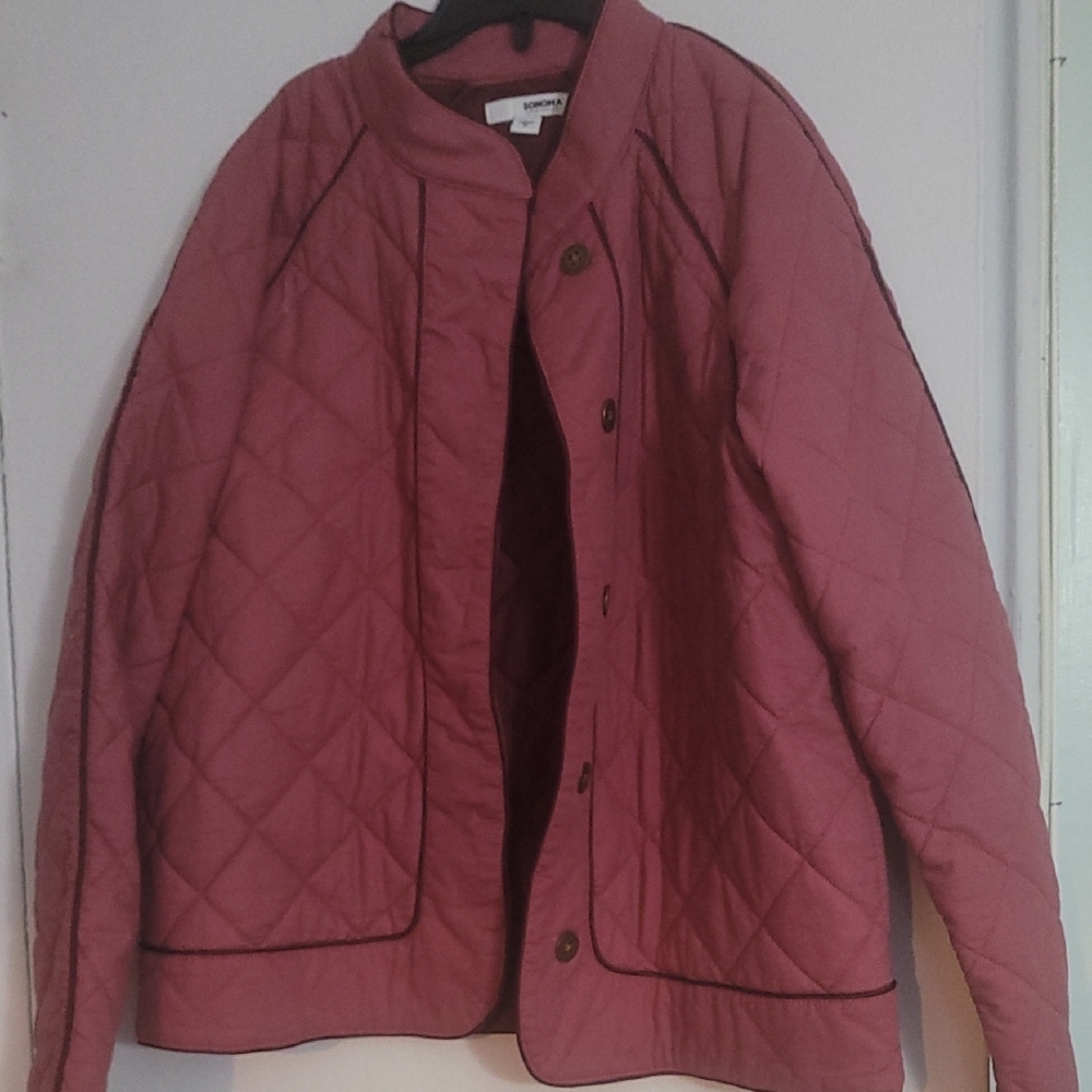 SONOMA Women's Quilted Jacket - Burgundy